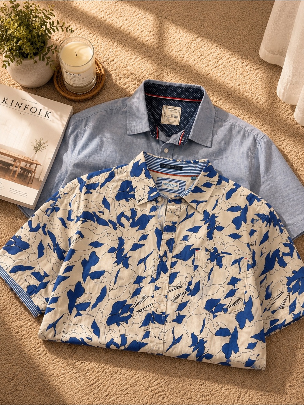 Men's Blue  Button-Down Shirt Bundle